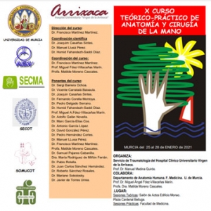 X Curso Teórico-Práctico de Anatomía y Cirugía de la mano @ MURCIA