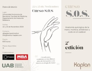 2º CURSO S.O.S DE ANATOMÍA QUIRURGICA DE LA MANO Y EL CODO EN CADAVER @ Universidad Autónoma de Barcelona