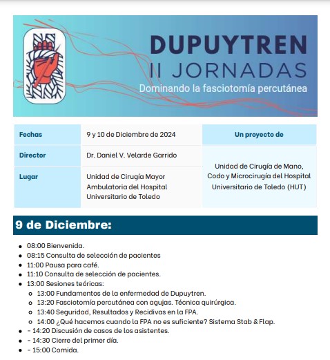 XI CURSO TEÓRICO-PRÁCTICO DE ANATOMÍA Y CIRUGÍA DE LA MANO